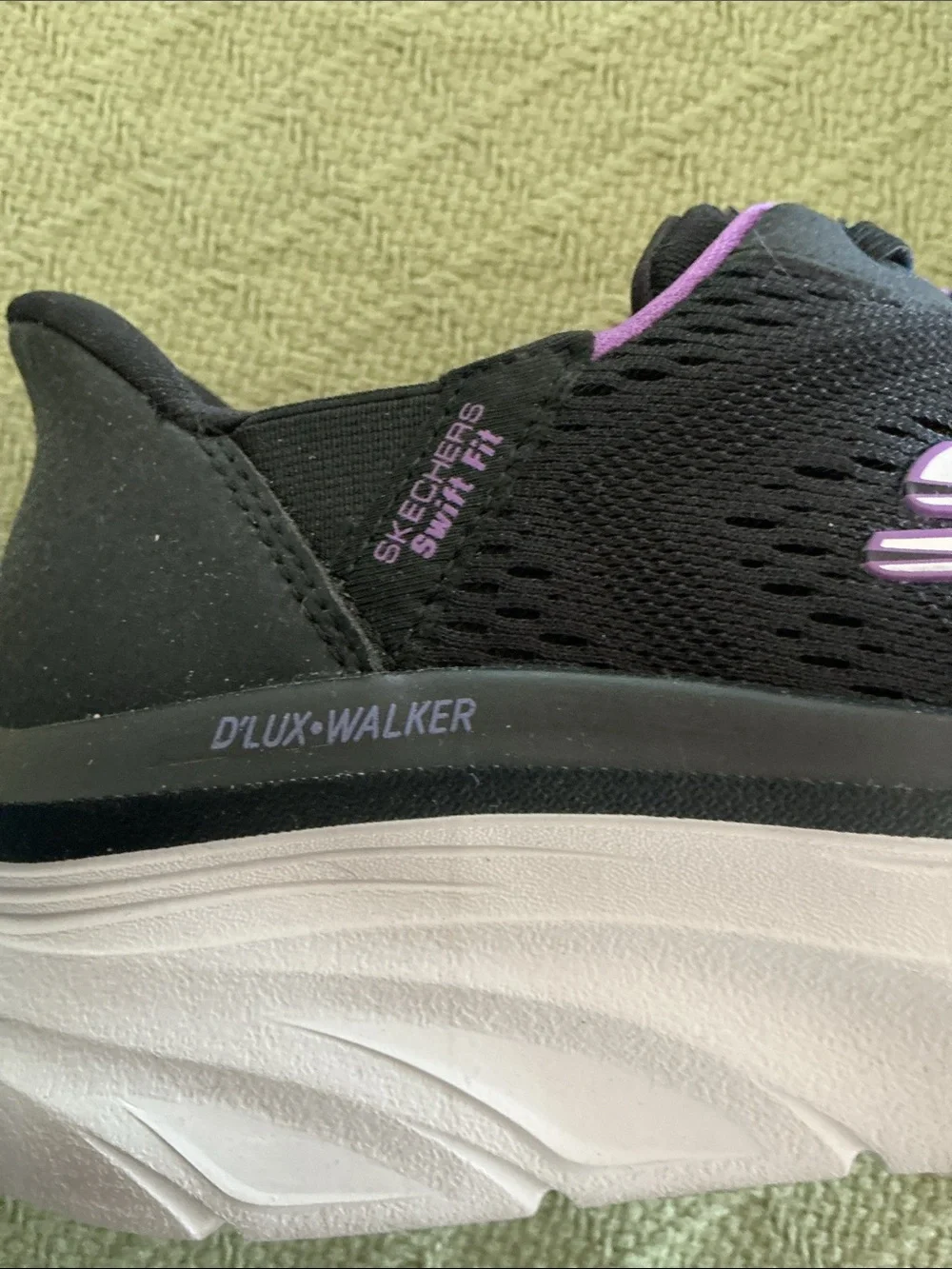 Skechers Women’s Black and Purple Slip-On Athletic Sneakers